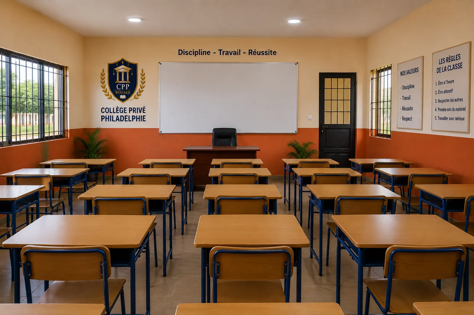 Salle de classe équipée du collège